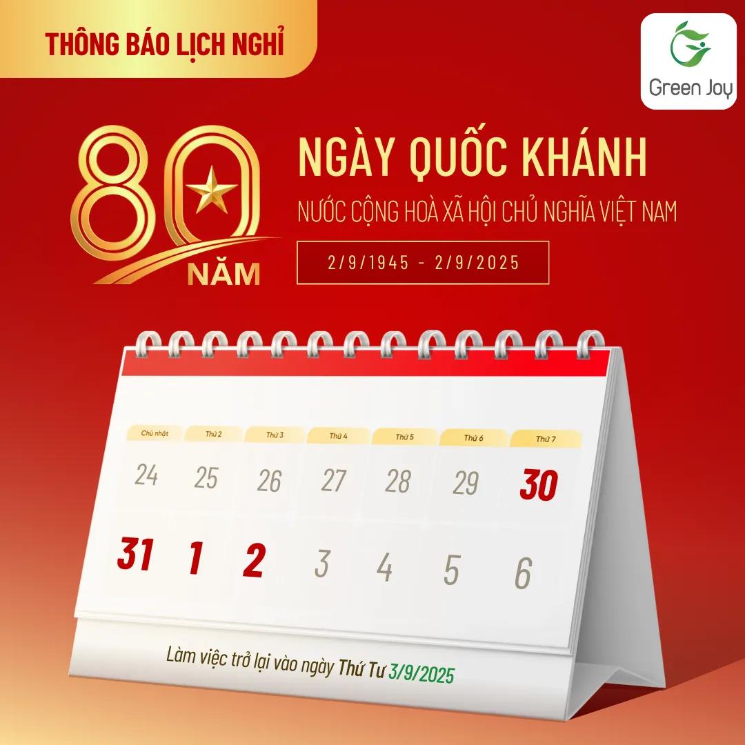 LỊCH NGHỈ QUỐC KHÁNH 2/9/2025