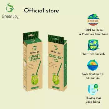 Ống hút cỏ bàng khô Green Joy - hộp 50 ống 