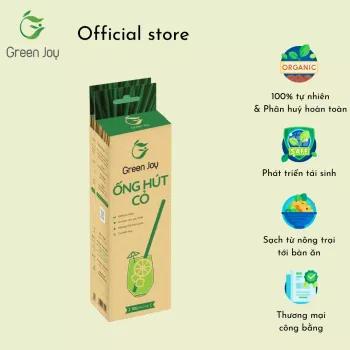 Ống hút cỏ bàng khô Green Joy - hộp 100 ống 