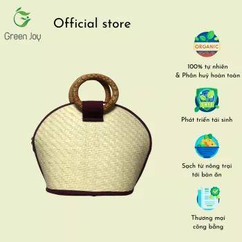 Giỏ cỏ bàng Green Joy ovan