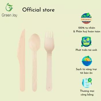 Set dao muỗng gỗ dùng một lần Green Joy