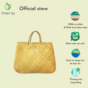 Giỏ xách cỏ bàng Green Joy (size M)